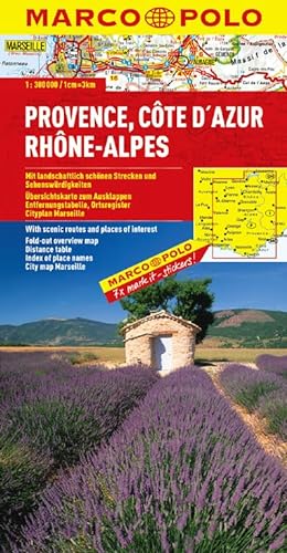Stock image for Frankreich. 1:300000: MARCO POLO Karte Provence, Cote d Azur, Phone-Alpes: TEIL 8 for sale by medimops