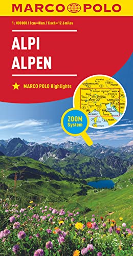 9783829738200: Alpy mapa: Marco Polo Alpen: Wegenkaart 1:800 000