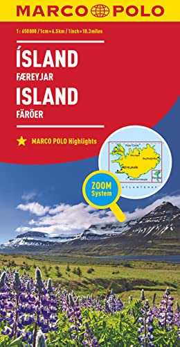 MARCO POLO Länderkarte Island, Färöer 1:650 000 (MARCO POLO Länderkarten) - Polo, Marco