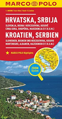 Beispielbild fr Croatia and Serbia Marco Polo Map: Includes Slovenia, Bosnia and Hercegovina, Kosovo, Montenegro, Albania and North Macedonia zum Verkauf von Monster Bookshop