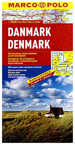 MARCO POLO Länderkarte Dänemark 1:300.000: Mit landschaftlich schönen Strecken und Sehenswürdigkeiten. Übersichtskarte zum Ausklappen, . Cityplan Kopenhagen (MARCO POLO Länderkarten) - Marco, Polo