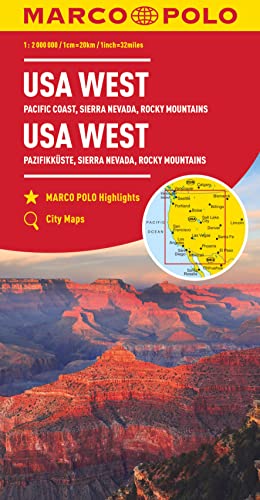 USA West Marco Polo Map: Pacific Coast, Sierra Nevada, Rocky Mountains (Marco Polo Maps) - Polo, Marco