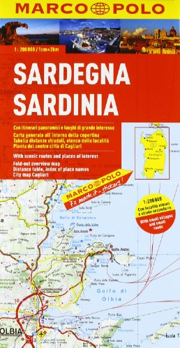 Beispielbild fr MARCO POLO Karte Sardinien 1:200.000: Mit landschaftlich schnen Strecken und Sehenswrdigkeiten. bersichtskarte zum Ausklappen, Entfernungstabelle, Ortsregister, Cityplan Cagliari zum Verkauf von medimops