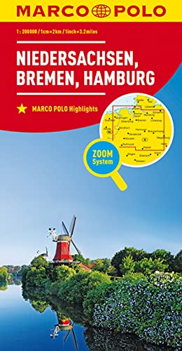 Imagen de archivo de MARCO POLO Karte Deutschland Blatt 3 Niedersachsen, Bremen, Hamburg 1:200 000 (MARCO POLO Karte 1:200000) a la venta por medimops