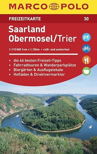 9783829743303: Marco Polo FZK30 Saarland,Obermosel,Trier: Toeristische kaart 1:115 000