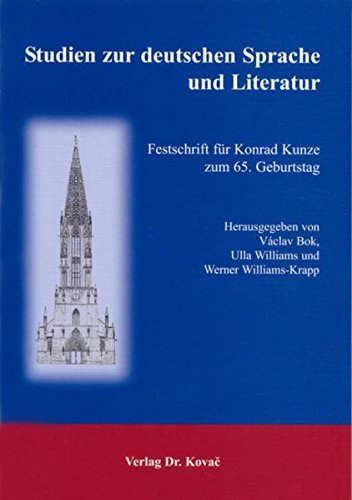 9783830014577: Studien zur deutschen Sprache und Literatur: Festschrift fr Konrad Kunze zum 65. Geburtstag