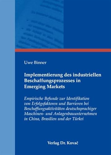 9783830047841: Implementierung des industriellen Beschaffungsprozesses in Emerging Markets: .