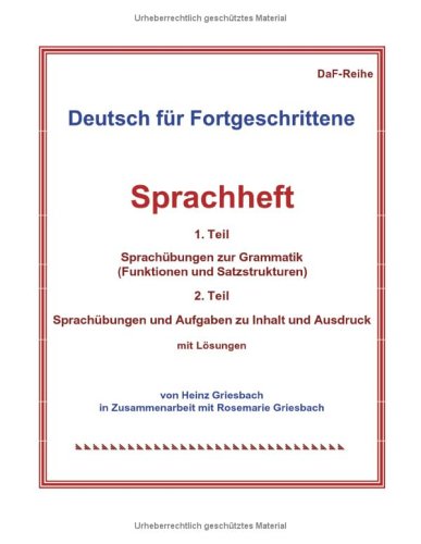 9783831120482: Deutsch fr Fortgeschrittene - Sprachheft.