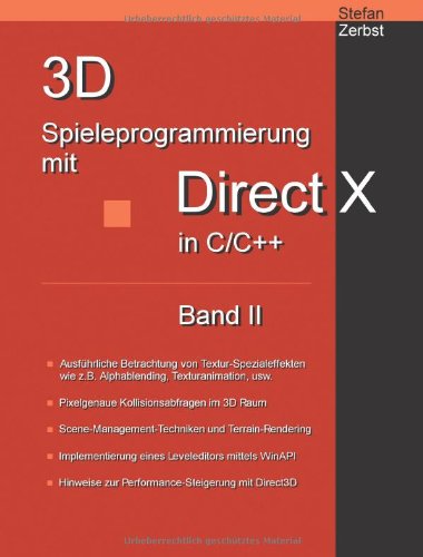 Beispielbild fr 3D Spieleprogrammierung mit DirectX in C/C++. Band 2. Hardcover-Ausgabe. zum Verkauf von medimops