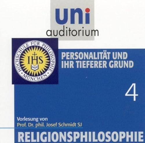 Beispielbild fr Religionsphilosophie, Teil 4 Personalitt und ihr tieferer Grund (Reihe: uni auditorium) Lnge: ca. 62 Min. 1 CD zum Verkauf von medimops