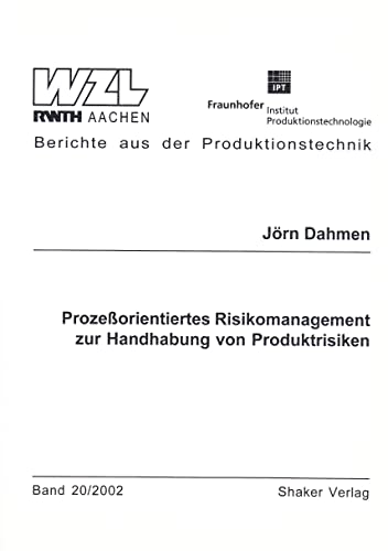 9783832208356: Prozeorientiertes Risikomanagement zur Handhabung von Produktrisiken