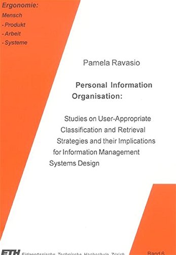 9783832235604: Personal Information Organisation: Studies on User-appropriate Classification and Retrieval Strategies and Their Implications for Information ... Mensch-Maschine-Produkt-Arbeit-Systeme)