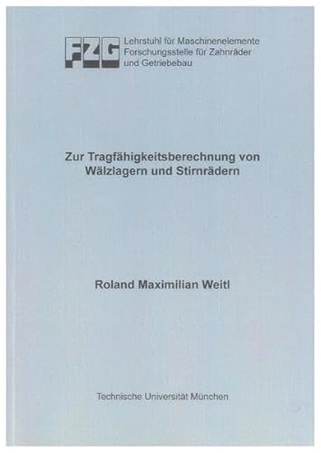 9783832293888: Zur Tragfhigkeitsberechnung von Wlzlagern und Stirnrdern