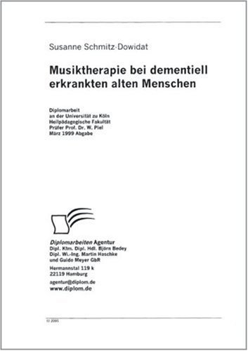 9783832420956: Musiktherapie bei dementiell erkrankten alten Menschen (Livre en allemand)