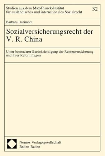 9783832906191: Sozialversicherungsrecht der V. R. China