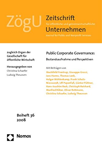 Imagen de archivo de Public Corporate Governance:: Bestandsaufnahme und Perspektiven (Zogu - Beihefte) a la venta por medimops