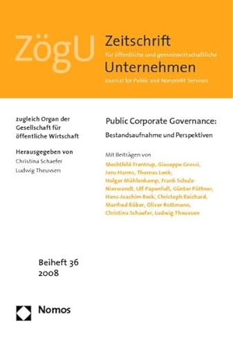 Stock image for Public Corporate Governance:: Bestandsaufnahme und Perspektiven (Zogu - Beihefte) for sale by medimops