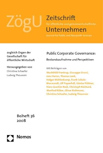 9783832941185: Public Corporate Governance:: Bestandsaufnahme Und Perspektiven (Zogu - Beihefte) (German Edition)