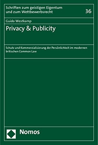 9783832942144: Privacy & Publicity: Schutz und Kommerzialisierung der Persnlichkeit im modernen britischen Common Law