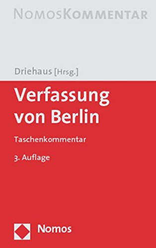 9783832948733: Verfassung von Berlin: Taschenkommentar