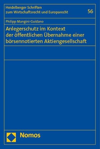 9783832953225: Anlegerschutz im Kontext der ffentlichen bernahme einer brsennotierten Aktiengesellschaft: 56