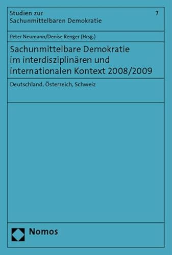 9783832957957: Sachunmittelbare Demokratie im interdisziplinren und internationalen Kontext 2008/2009: Deutschland, sterreich, Schweiz