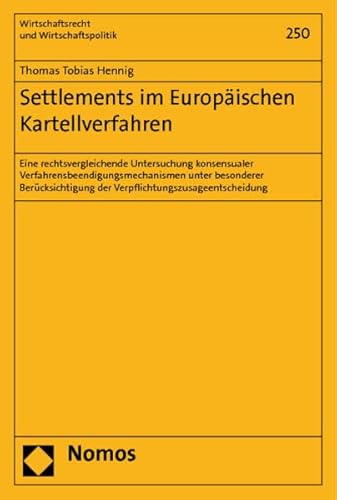 9783832961459: Settlements im Europischen Kartellverfahren