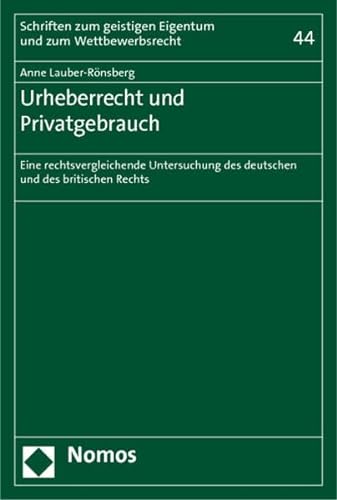 9783832965822: Urheberrecht und Privatgebrauch: Eine rechtsvergleichende Untersuchung des deutschen und des britischen Rechts: 44