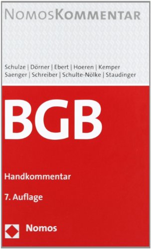 Stock image for Brgerliches Gesetzbuch: Handkommentar for sale by medimops