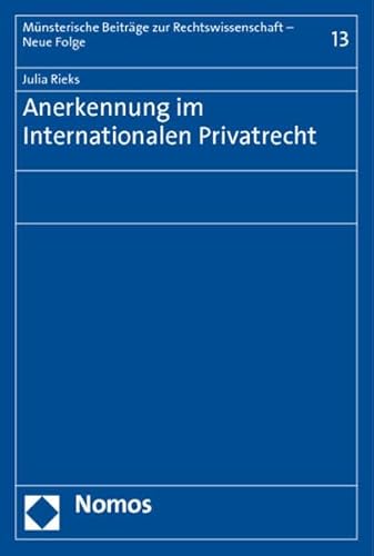 9783832969554: Anerkennung im Internationalen Privatrecht