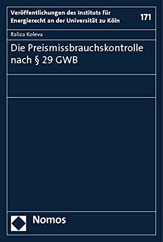 9783832979133: Die Preismissbrauchskontrolle nach  29 GWB