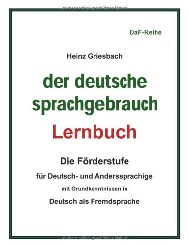 9783833005336: Der deutsche Sprachgebrauch - Lernbuch.