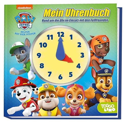 Stock image for PAW Patrol: Mein Uhrenbuch - Rund um die Uhr im Einsatz mit den Fellfreunden: Pappbilderbuch mit Uhr zum Lernen for sale by medimops