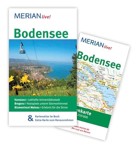 Stock image for Bodensee: Mit Kartenatlas im Buch und Extra-Karte zum Herausnehmen (MERIAN live) for sale by medimops