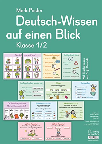 Beispielbild fr Merk-Poster - Klasse 1/2 - Deutsch-Wissen auf einen Blick zum Verkauf von medimops