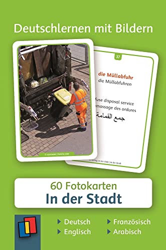 Beispielbild fr Deutschlernen mit Bildern: In der Stadt: 60 Fotokarten auf Deutsch, Englisch, Franzsisch und Arabisch zum Verkauf von medimops