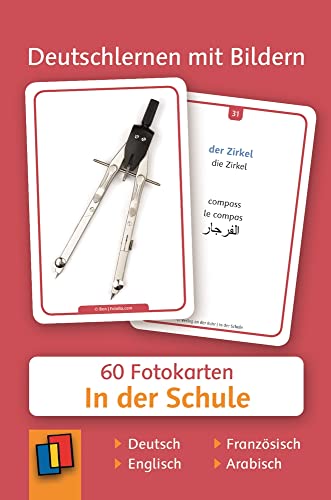 Beispielbild fr Deutschlernen mit Bildern: In der Schule: 60 Fotokarten auf Deutsch, Englisch, Franzsisch und Arabisch zum Verkauf von medimops