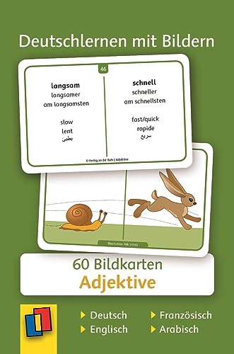 Beispielbild fr Deutschlernen mit Bildern: Adjektive: 60 Bildkarten auf Deutsch, Englisch, Franzsisch und Arabisch zum Verkauf von medimops