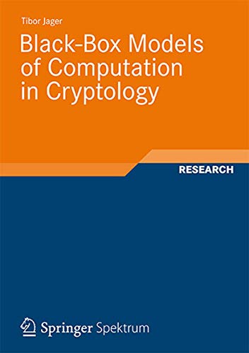 Beispielbild fr Black-Box Models of Computation in Cryptology zum Verkauf von Buchpark