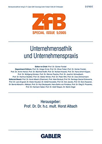 Stock image for Unternehmensethik und Unternehmenspraxis (ZfB Special Issue) for sale by medimops