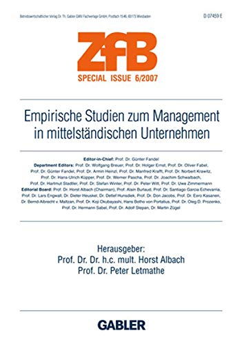 Stock image for Empirische Studien zum Management in mittelstndischen Unternehmen (ZfB Special Issue) for sale by medimops