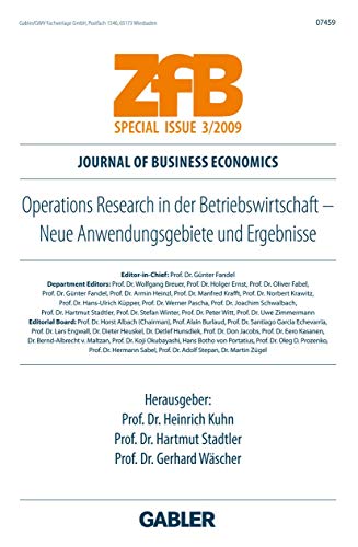 Stock image for Operations Research in der Betriebswirtschaft Neue Anwendungsgebiete und Ergebnisse for sale by Buchpark