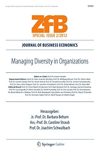 9783834934550: Managing Diversity in Organizations (ZfB Special Issue)