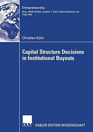 9783835002296: Capital Structure Decisions in Institutional Buyouts