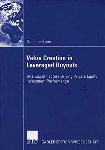 9783835004887: Value Creation in Leveraged Buyouts: Analysis of Factors Driving Private Equity Investment Performance