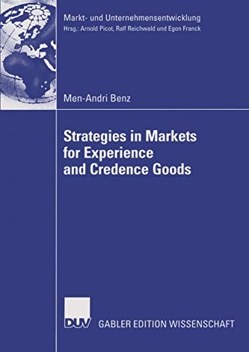 Imagen de archivo de Strategies in Markets for Experience and Credence Goods a la venta por Chiron Media