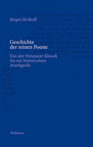 9783835306165: Geschichte der reinen Poesie: Von der Weimarer Klassik bis zur historischen Avantgarde