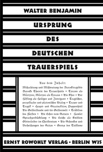 Beispielbild fr Ursprung des deutschen Trauerspiels zum Verkauf von Blackwell's