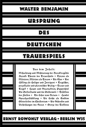 9783835335042: Ursprung des deutschen Trauerspiels: Faksimilenachdruck der Erstausgabe von 1928