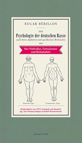 9783835336919: Die Psychologie der deutschen Rasse: nach ihren objektiven und spezifischen Merkmalen oder Von Vielfraen, Fettwnsten und Stinkstiefeln